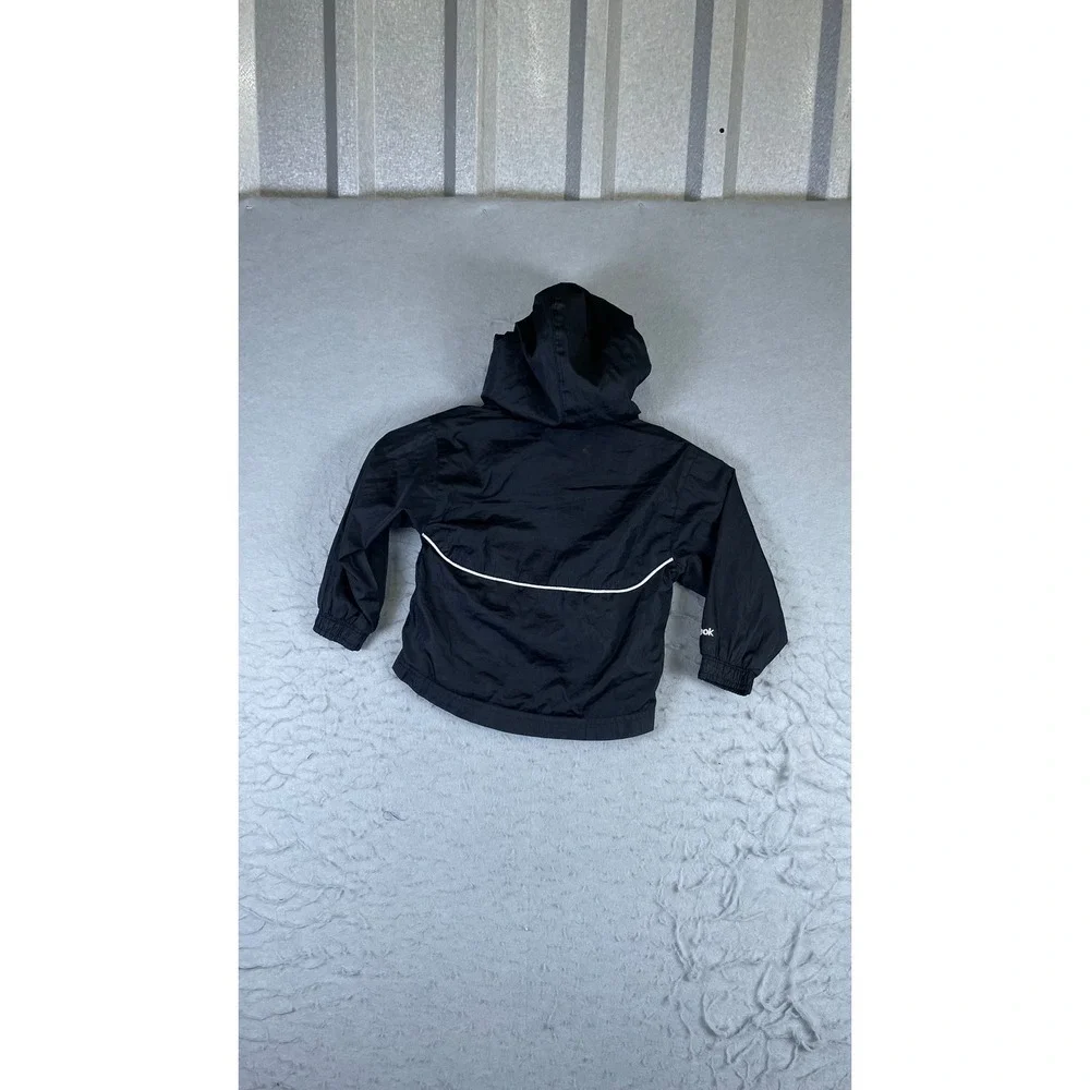 Reebok Windbreaker Jacket Kids 3T Black Excellent Boston Bruins NHL Hockey